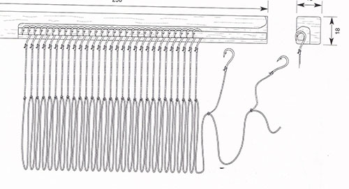 Ligne de pêche avec des hameçons