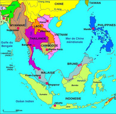 Carte d'Asie dus Sud-est