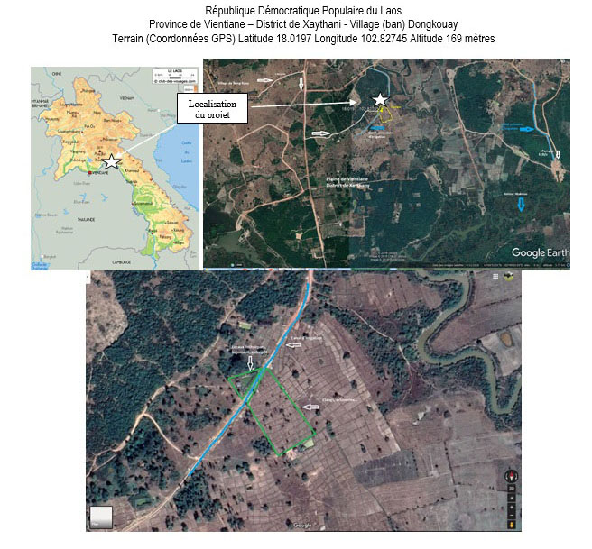 Localisation du projet province de Vientiane village de Dongkouay (Laos)