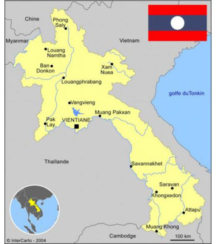 Carte du Laos